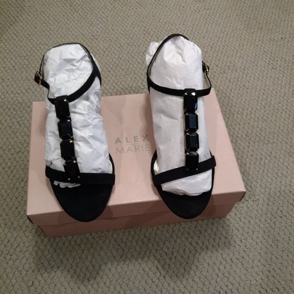 "HOST PICK" - NWOT - Black Jeweled Sandals by Alex Marie Sz 8.5 - Picture 14 of 14